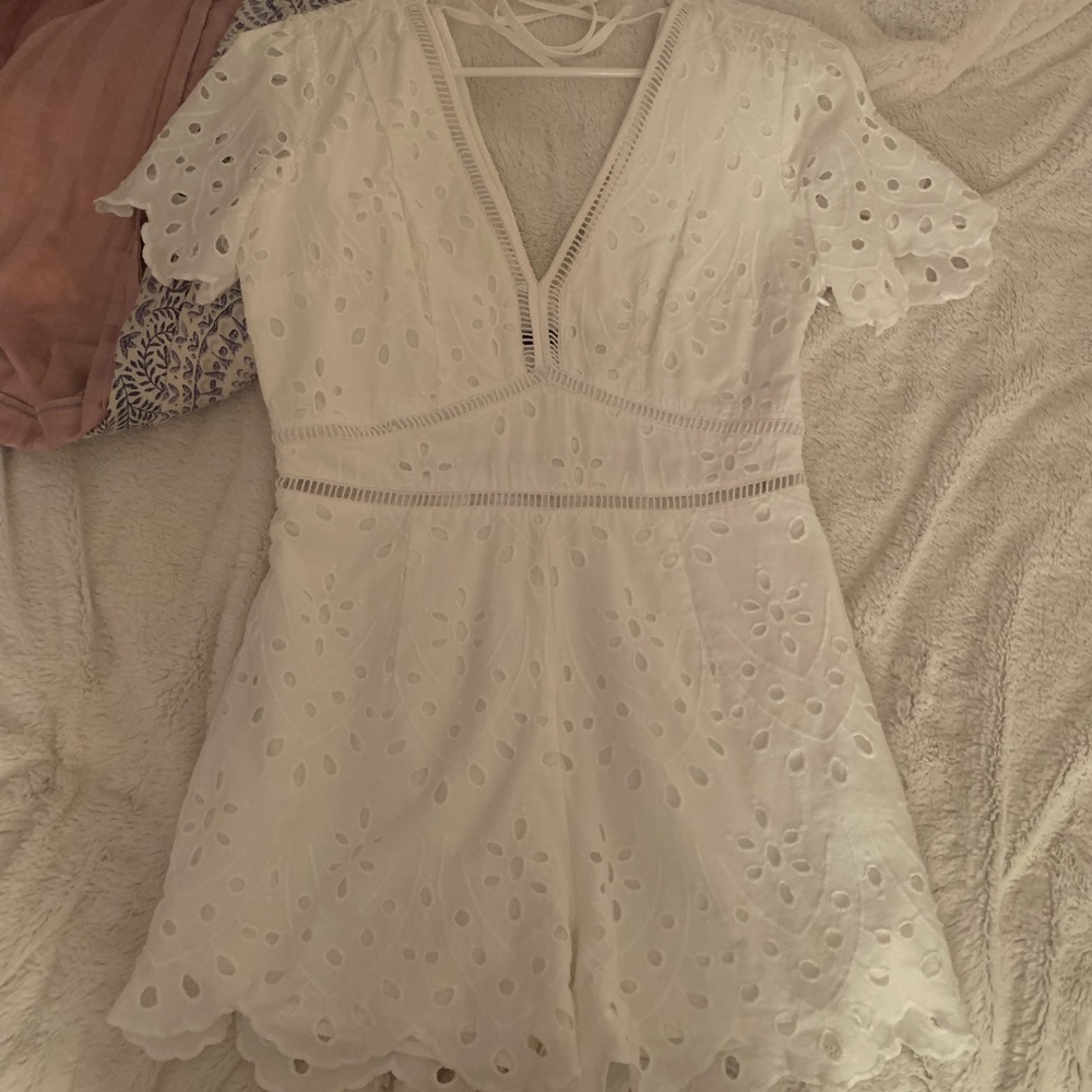 White eyelet romper